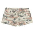 thumbnail image 1 of P.J. Salvage Womens Camo & Stars Pajama Shorts, Beige, Medium, 1 of 2