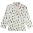 thumbnail image 1 of P.J. Salvage Womens Cats Button Down Pajama Tops, White, Medium, 1 of 2
