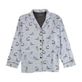 thumbnail image 1 of P.J. Salvage Womens Cats In Crowns Button Down Pajama Shirt, Blue, Large, 1 of 2