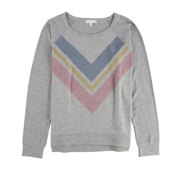 P.J. Salvage Womens Center Chevron Pajama Sweater, Grey, Medium