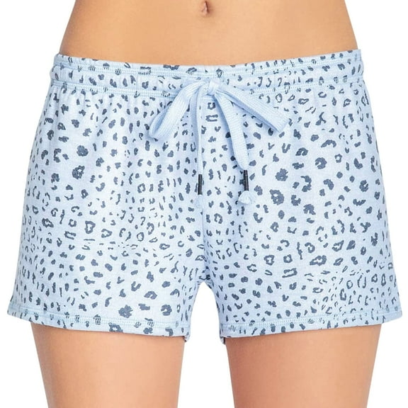 P.J. Salvage Womens Cheetah On Blue Pajama Shorts, Blue, XX-Large