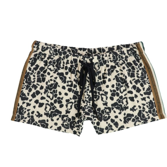 P.J. Salvage Womens Cheetah With Stripes Pajama Shorts, Beige, Small
