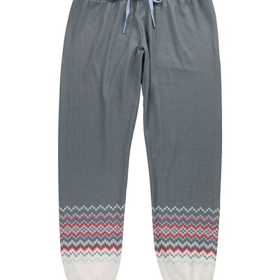P.J. Salvage Womens Chevron Pattern Pajama Jogger Pants, Grey, Medium