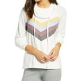 thumbnail image 1 of P.J. Salvage Womens Chevron Stripe Pajama Hoodie, Off-White, Small, 1 of 1