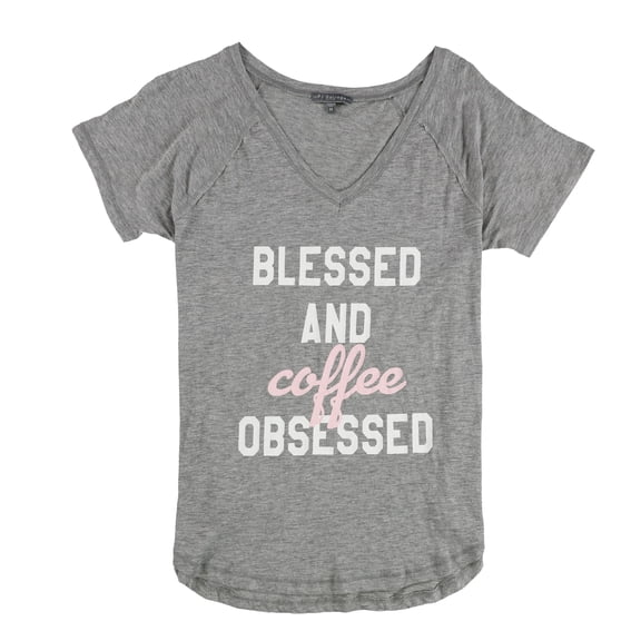 P.J. Salvage Womens Coffee Obsessed Pajama Sleep T-shirt, Grey, Large