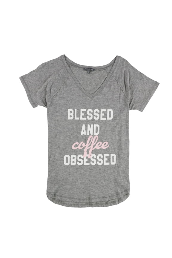 P.J. Salvage Womens Coffee Obsessed Pajama Sleep T-shirt, Grey, Large