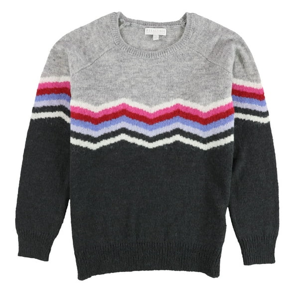 P.J. Salvage Womens Colorblocked Pullover Sweater, Grey, Medium