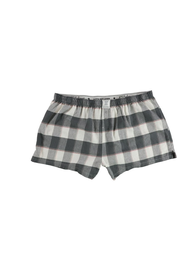 P.J. Salvage Womens Cozy Time Pajama Shorts, Grey, Plus Size, 1X