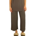 thumbnail image 1 of P.J. Salvage Womens Crop Scalloped Hem Pajama Lounge Pants, Grey, Small, 1 of 5