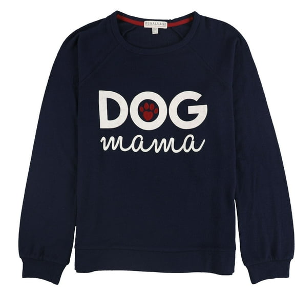 P.J. Salvage Womens Dog Mama Pajama Sweater, Blue, Medium