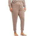thumbnail image 1 of P.J. Salvage Womens Dotted Pajama Jogger Pants, Brown, Small, 1 of 2