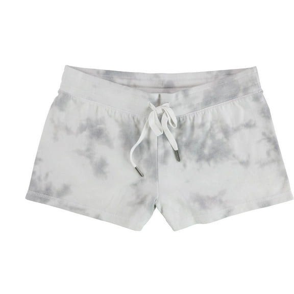 P.J. Salvage Womens Drawstring Tie Dye Pajama Shorts, White, Small