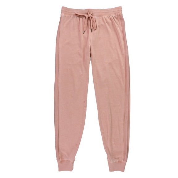 P.J. Salvage Womens Emboridered Hearts Pajama Jogger Pants, Pink, Small
