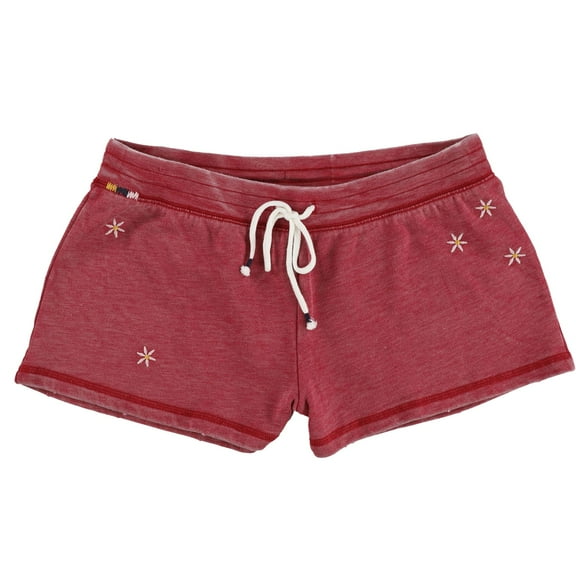P.J. Salvage Womens Embroide  red Pajama Shorts, Red, Small