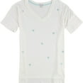 thumbnail image 1 of P.J. Salvage Womens Embroidered Blue Hearts Pajama Sleep T-shirt, Off-White, Small, 1 of 2