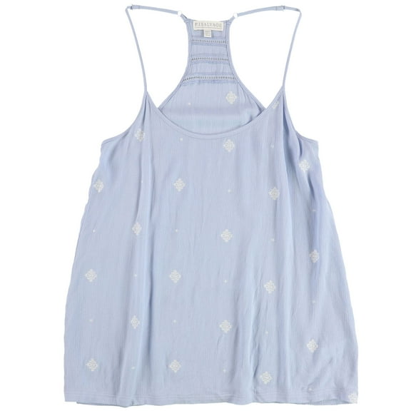 P.J. Salvage Womens Embroidered Design Pajama Sleep Tank Top, Blue, Small