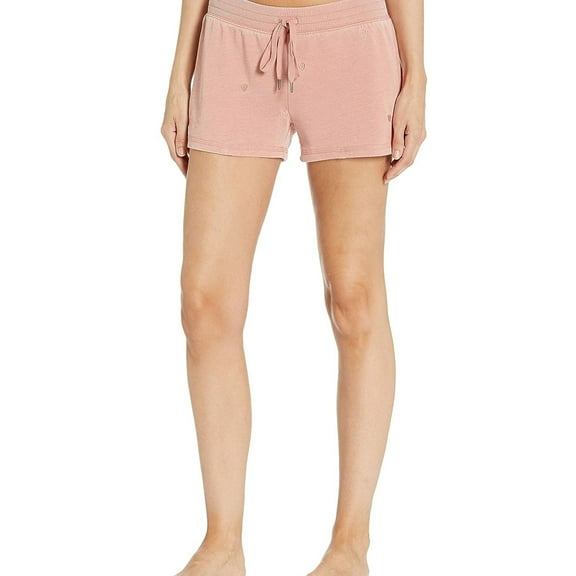 P.J. Salvage Womens Embroidered Hearts Pajama Shorts, Pink, Medium