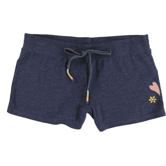P.J. Salvage Womens Embroidered Pajama Shorts, Blue, Medium