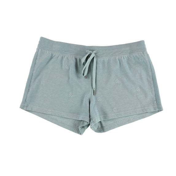 P.J. Salvage Womens Embroidered Pajama Shorts, Green, Medium