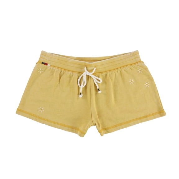 P.J. Salvage Womens Embroidered Pajama Shorts, Yellow, Small