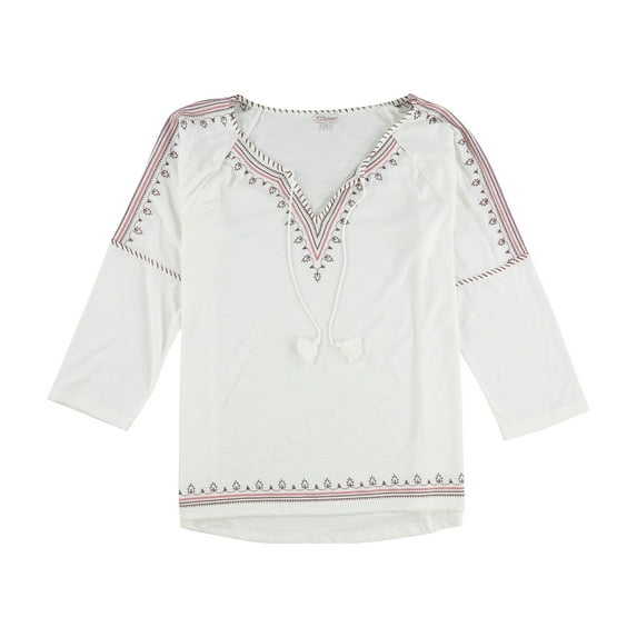 P.J. Salvage Womens Embroidered Pajama Sleep T-shirt, White, X-Small