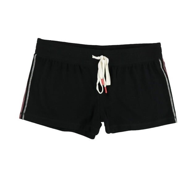 P.J. Salvage Womens Embroidered Stripes Pajama Shorts, Black, Medium