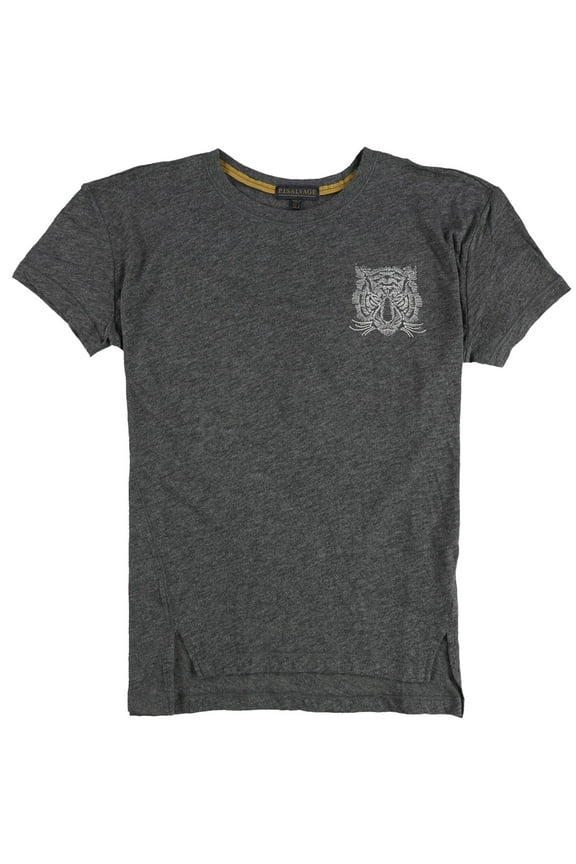 P.J. Salvage Womens Embroidered Tiger Pajama Sleep T-shirt, Grey, Small