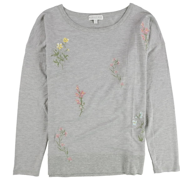 P.J. Salvage Womens Embroiederd Flowers Pajama Sleep T-shirt, Grey, Small