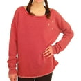 thumbnail image 1 of P.J. Salvage Womens Embroierded Flowers Pajama Sweater, Red, Small, 1 of 5