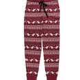 thumbnail image 1 of P.J. Salvage Womens Fair Isle Moose Pajama Jogger Pants, Red, Medium, 1 of 2