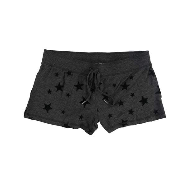 P.J. Salvage Womens Felt Stars Pajama Shorts, Grey, Small