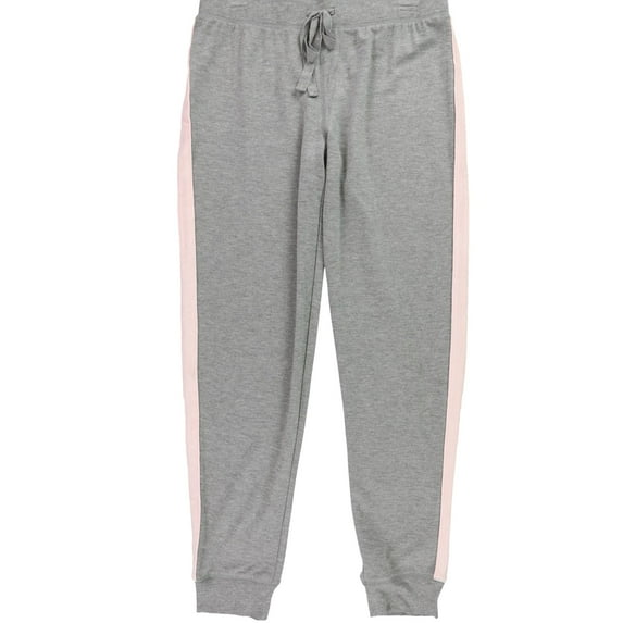 P.J. Salvage Womens Felt Stripes Pajama Jogger Pants, Grey, Small