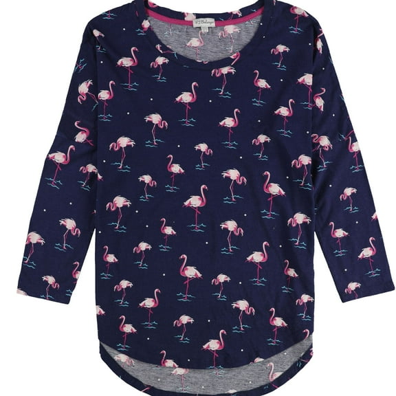 P.J. Salvage Womens Flamingo Pajama Sleep T-shirt, Blue, Small