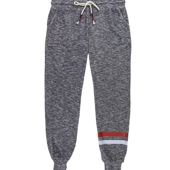 P.J. Salvage Womens Fleece 2 Striped Pajama Jogger Pants, Blue, Small