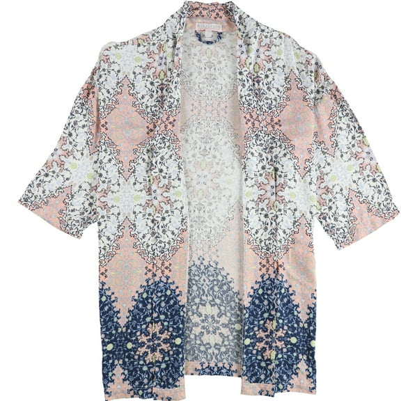 P.J. Salvage Womens Floral Kimono Robe, Pink, Small