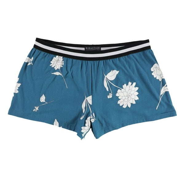 P.J. Salvage Womens Floral Pajama Shorts, Blue, Small