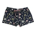 thumbnail image 1 of P.J. Salvage Womens Floral Print Pajama Shorts, Blue, Plus Size, 1X, 1 of 2