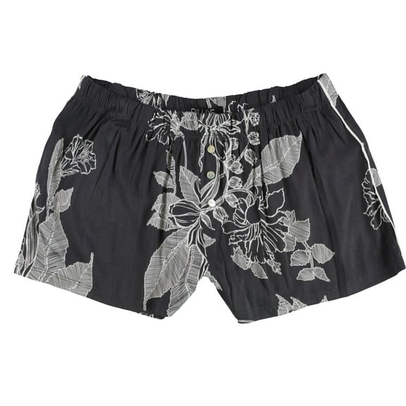 P.J. Salvage Womens Floral Print Pajama Shorts, Grey, Small