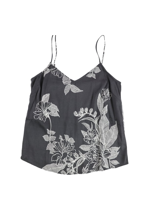 P.J. Salvage Womens Floral Print Pajama Sleep Cami Tank Top, Grey, Medium
