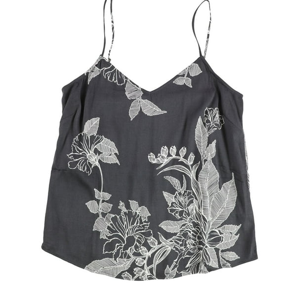 P.J. Salvage Womens Floral Print Pajama Sleep Cami Tank Top, Grey, Medium