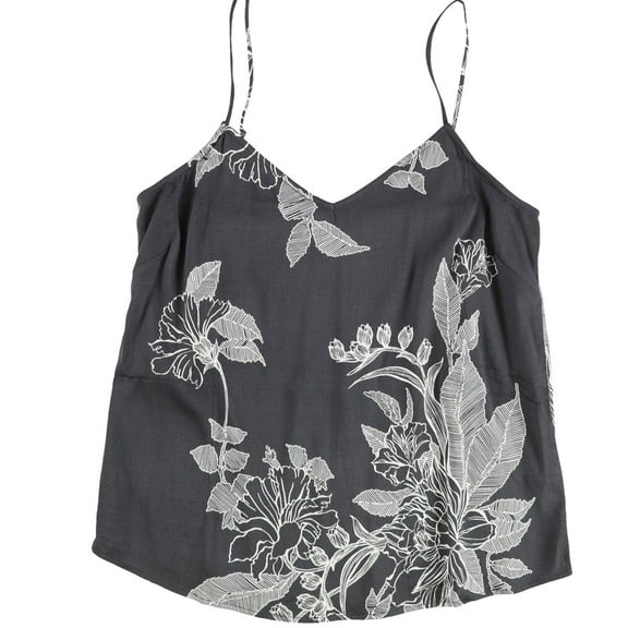 P.J. Salvage Womens Floral Print Pajama Sleep Cami Tank Top, Grey, Small