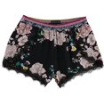 thumbnail image 1 of P.J. Salvage Womens Floral Print W/Lace Pajama Shorts, Black, Small, 1 of 2