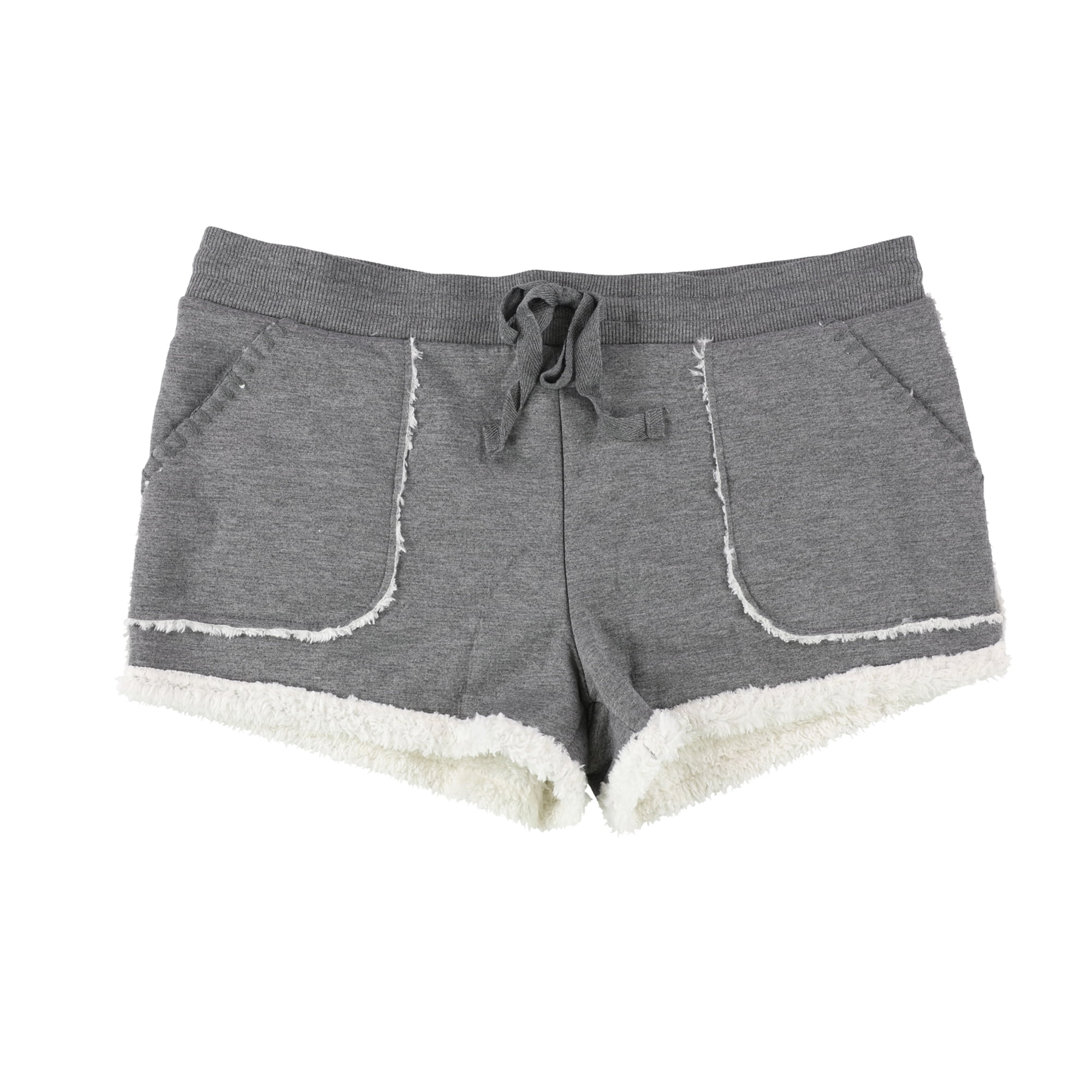 P.J. Salvage Womens Fuzzy Pajama Shorts Grey Large