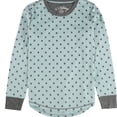 thumbnail image 1 of P.J. Salvage Womens Fuzzy Polka Dot Pajama Sweater, Blue, Medium, 1 of 2