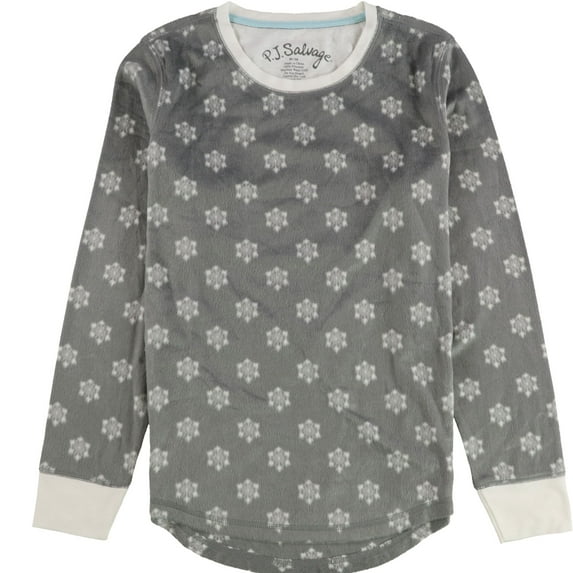 P.J. Salvage Womens Fuzzy Snowflake Pajama Sweater, Grey, Medium
