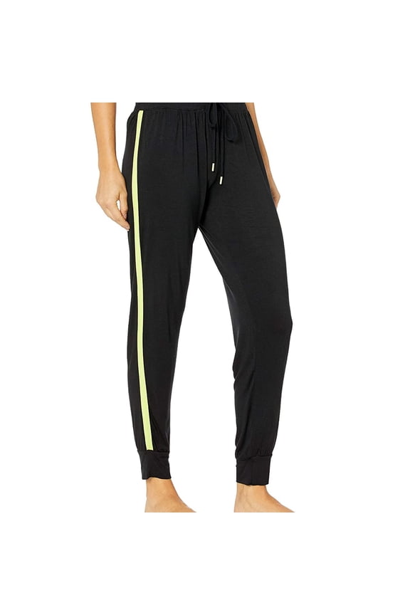 P.J. Salvage Womens Green Stripe Pajama Lounge Pants, Black, Medium