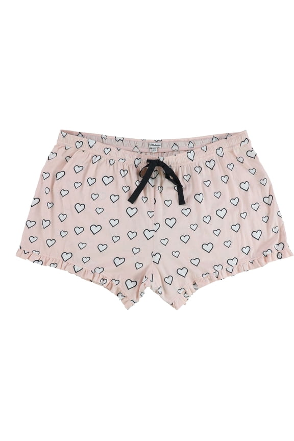 P.J. Salvage Womens Hearts Pajama Shorts, Pink, Plus Size, 1X
