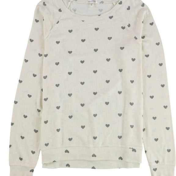P.J. Salvage Womens Hearts Pajama Sweater, Beige, Medium