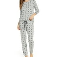 thumbnail image 1 of P.J. Salvage Womens Hearts & Skulls Pajama Sweater, Grey, Plus Size, 1X, 1 of 1