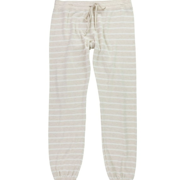 P.J. Salvage Womens Heathered Pajama Jogger Pants, Beige, Medium